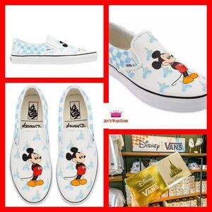 Disney World 50th Anniversary Mickey Mouse VANS Slip on Sneaker Shoes M/8 W/9.5